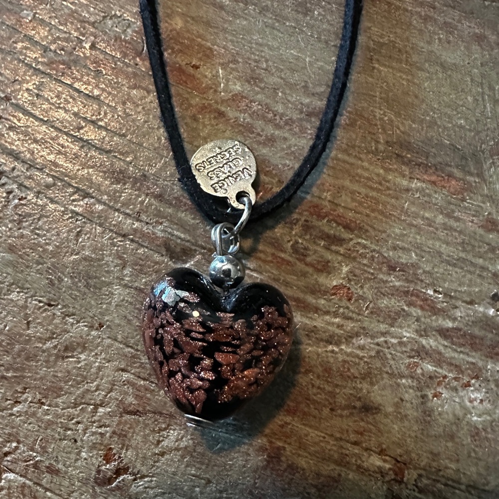 Venetian Glass Heart Necklace